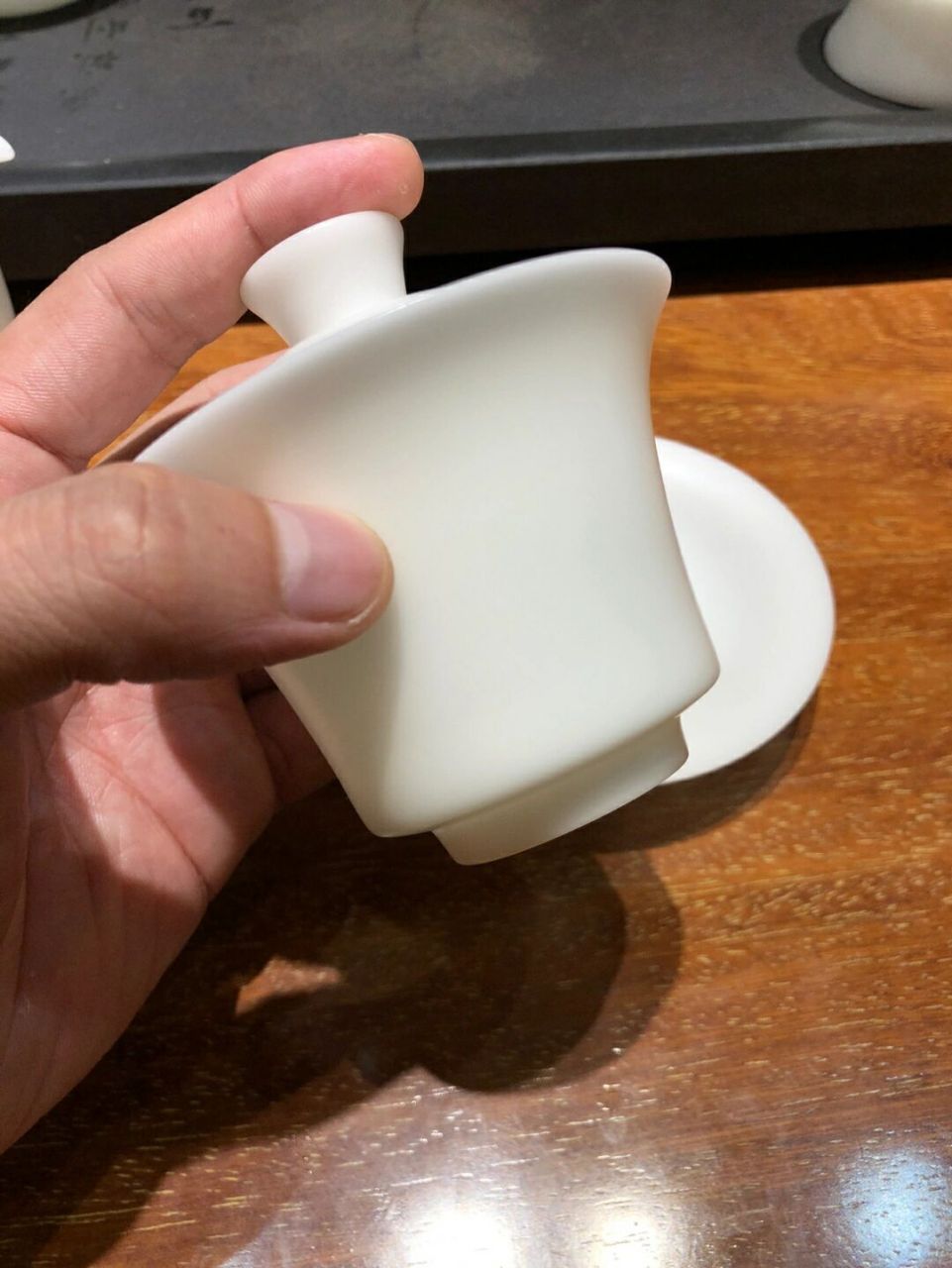 顶级羊脂玉素烧白瓷三才盖碗冰雪玉瓷 白瓷马蹄茶碗 功夫茶具套装盖碗