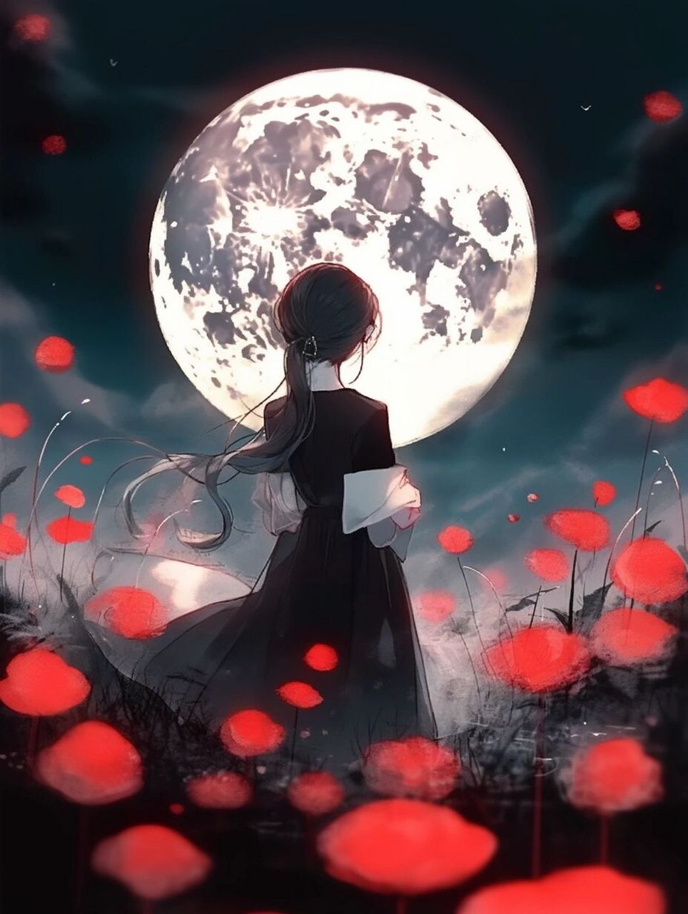 女生头像||月光少女,心醉的背影95