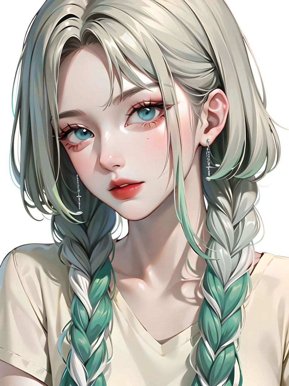 绿色系|麻花辫女孩 女孩子不用明白太多道理,只要知