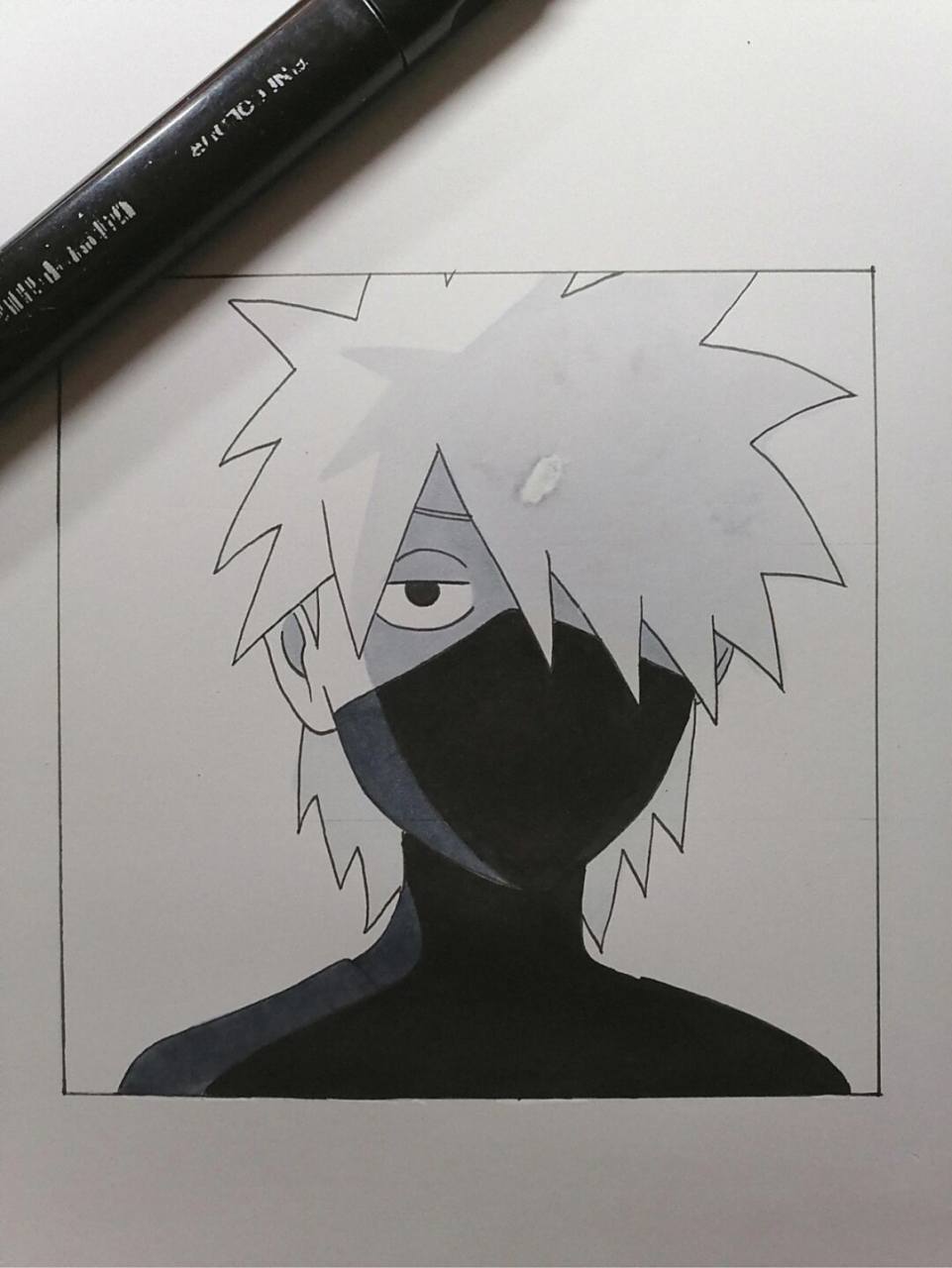 简单卡卡西 #火影忍者# #手绘教程# #卡卡西