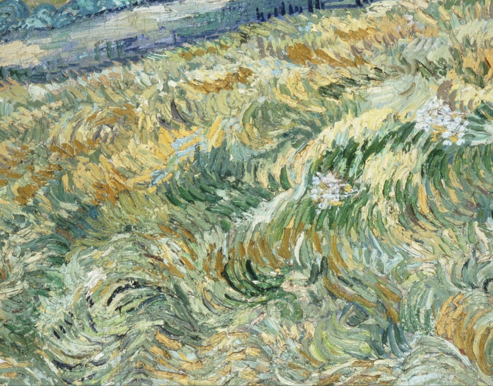 96世界名画欣赏|梵高 《圣雷米的风景》 99原名:《landscape from