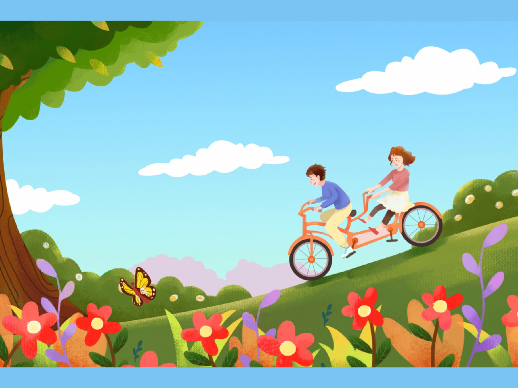 春天踏青郊游看樱花 92春天踏青赏花郊游…… 92一辆自行车04两