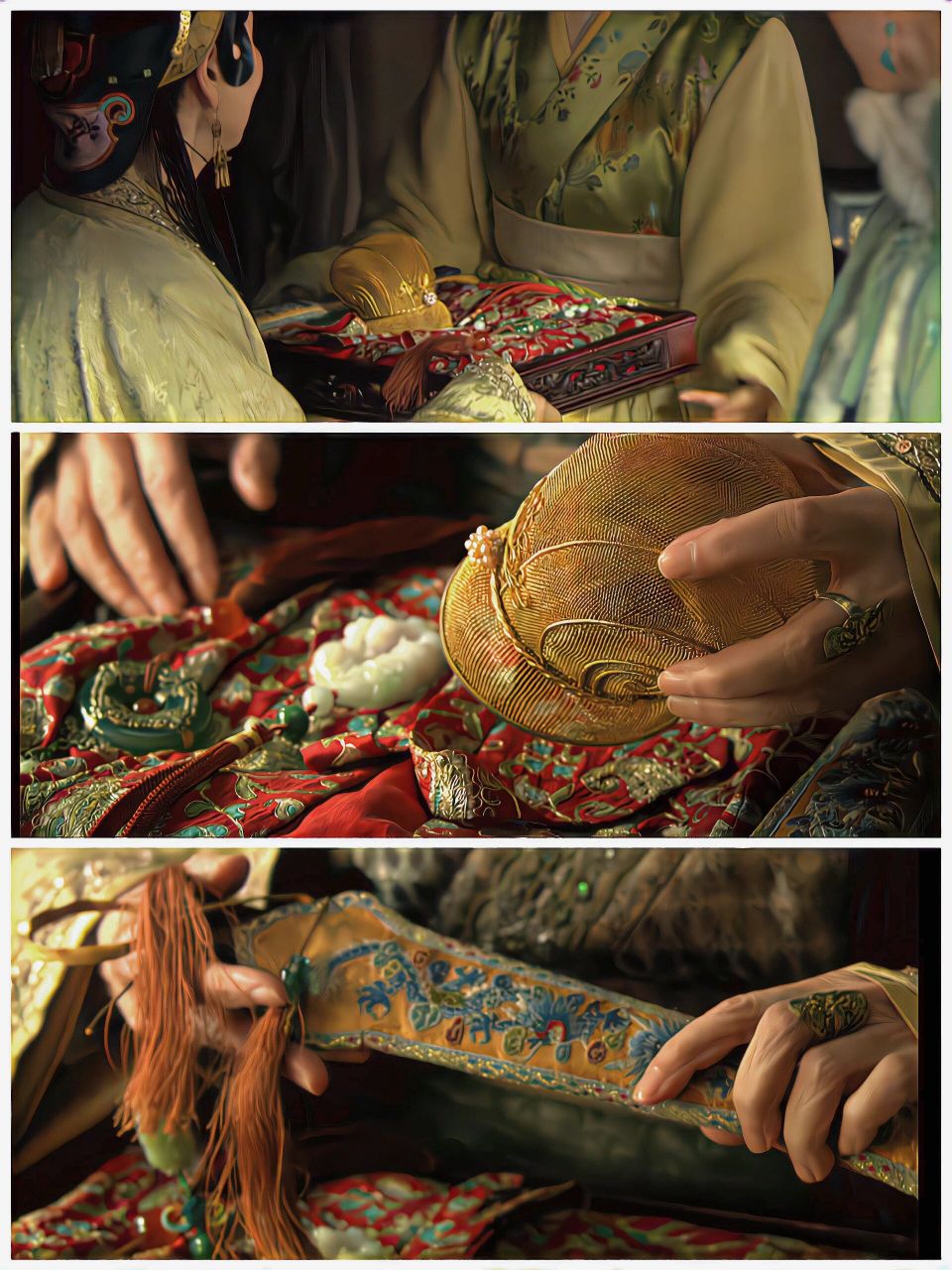 高清修复丨红楼梦中宝玉的发冠,配饰 这一组镜头,都是黛玉进贾府时去