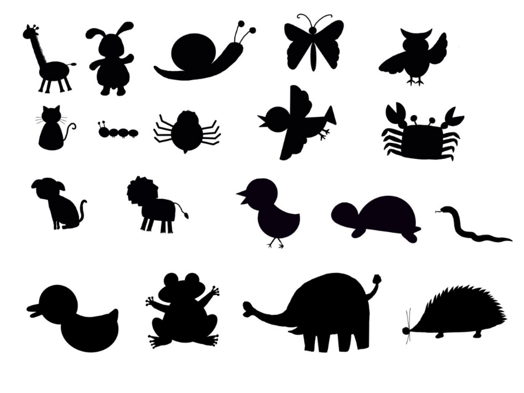 可爱版动物剪影 简单版本的动物剪影