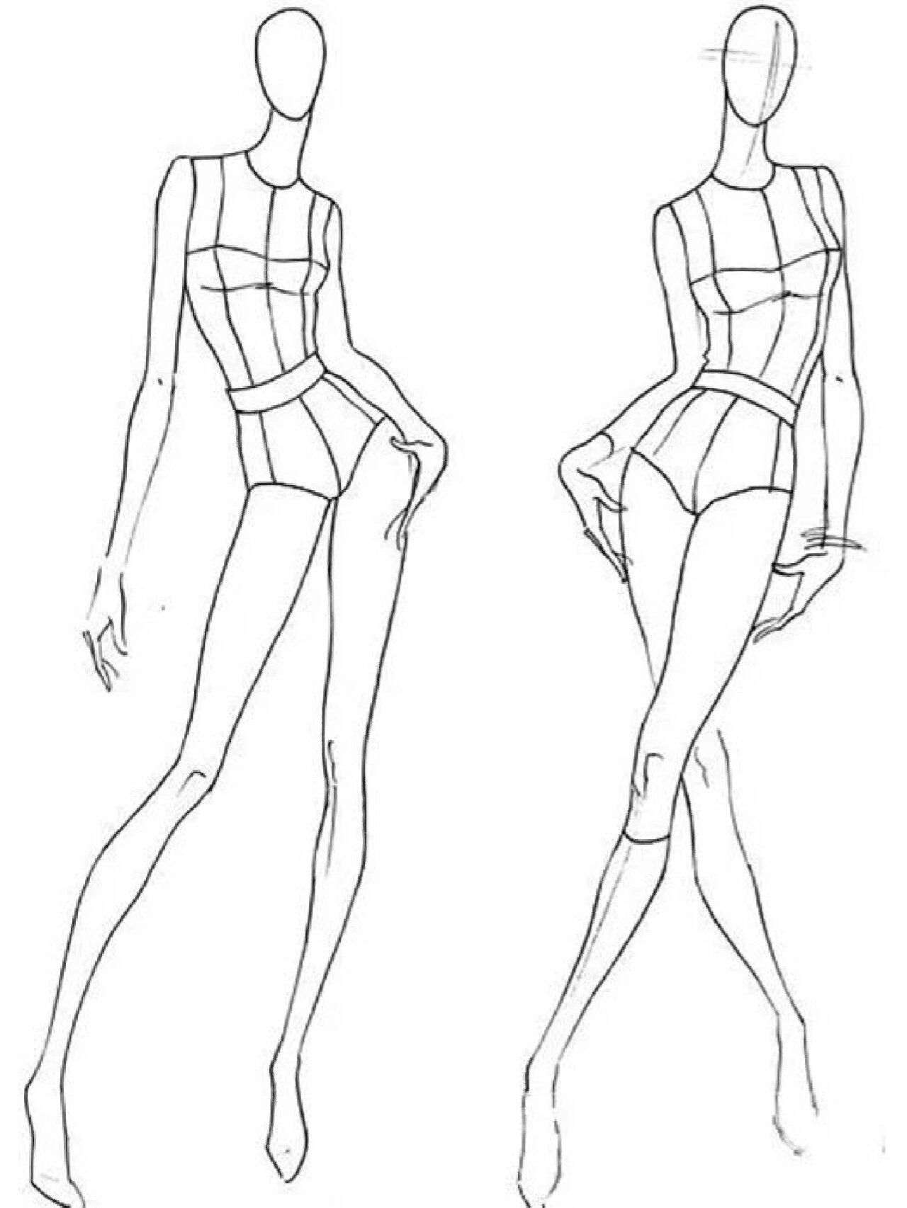 本次收录的300张精选人体走秀线稿图,一手资源,适合临摹,甚至