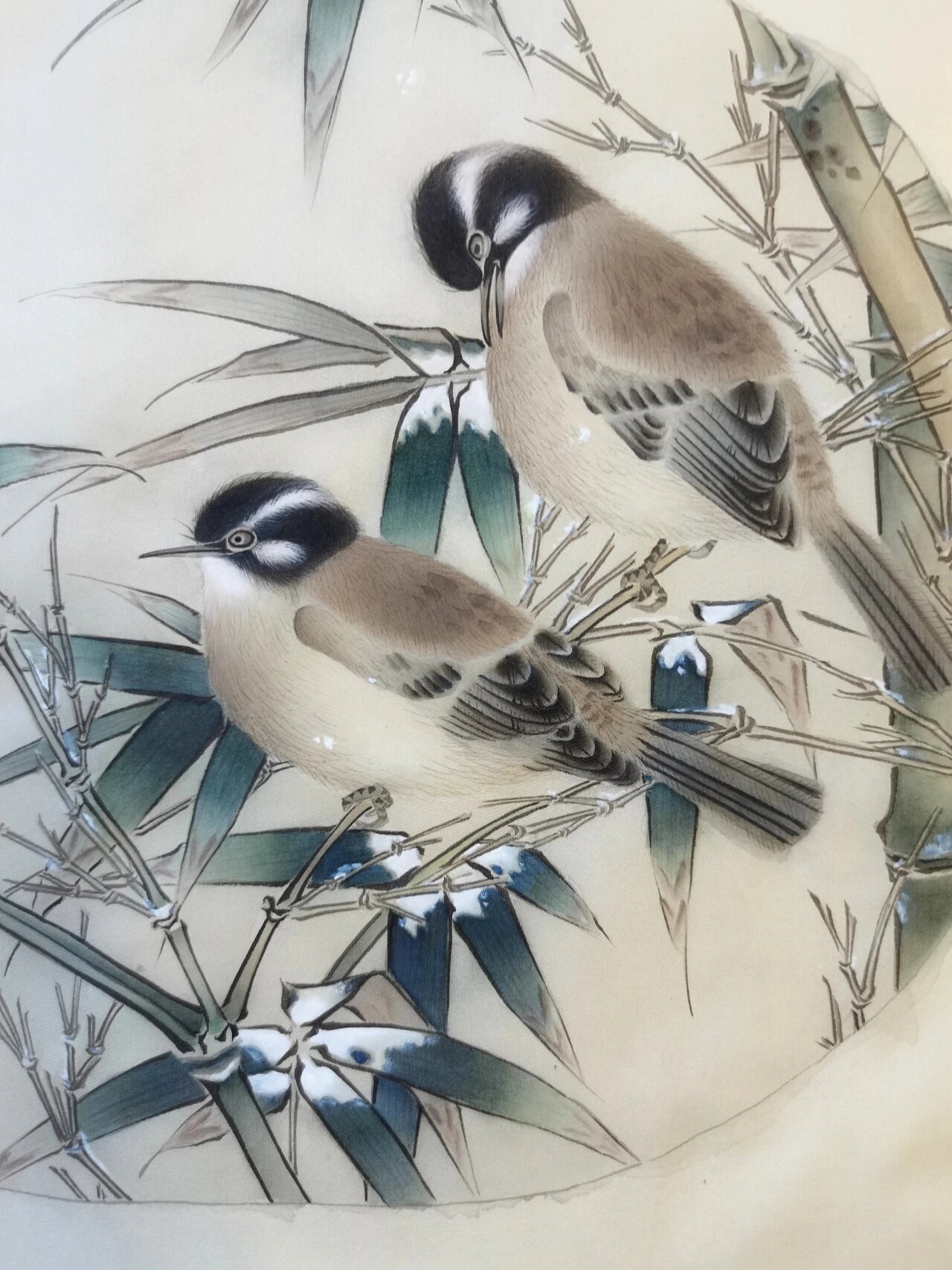 又修了一遍鸟儿 宋画白头丛竹图工笔画临摹