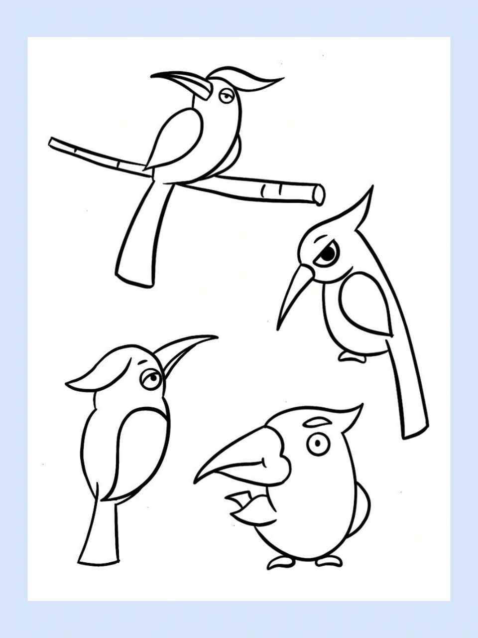 啄木鸟的画法 漂亮图片