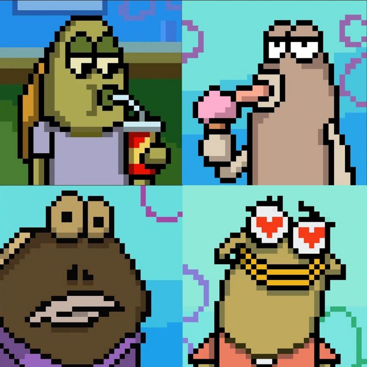 喜欢这些基层龙套鱼,看似呆傻,实则呆傻99#手绘头像# #海绵宝宝