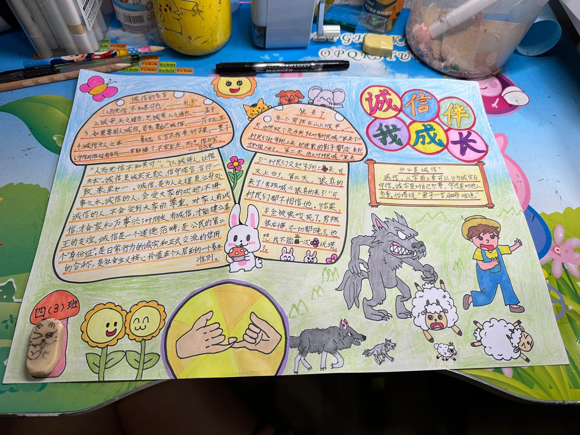 诚信伴我成长手抄报 主题就是狼来了～～ 	    夏日滤镜