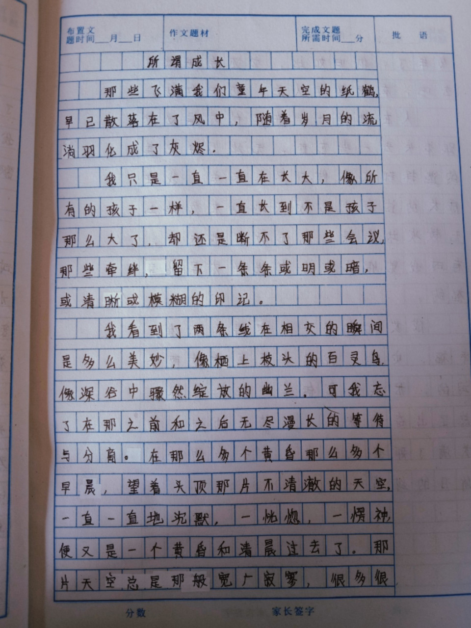 手写摘抄作文500字9915