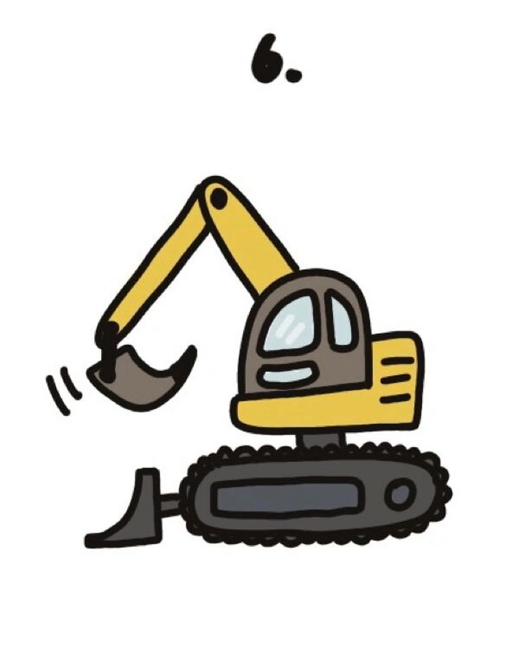 95手绘教程|如何画挖掘机?