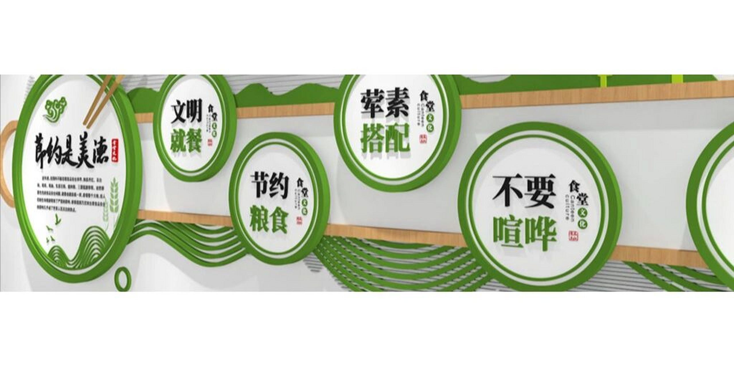 清新学校教室酒店食堂餐饮企业文化墙设计案例分享