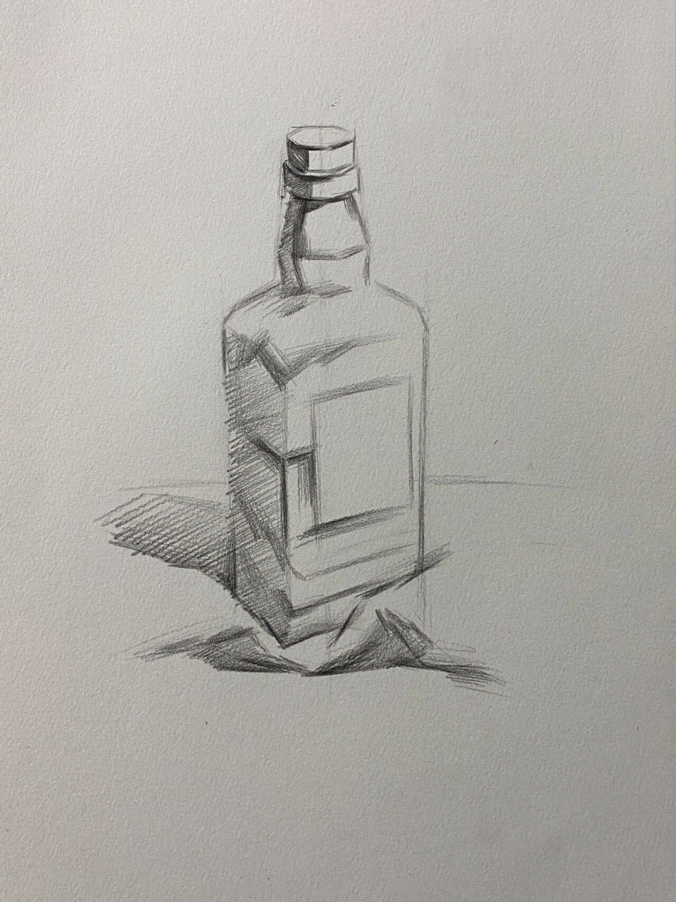 素描静物酒瓶步骤图来啦