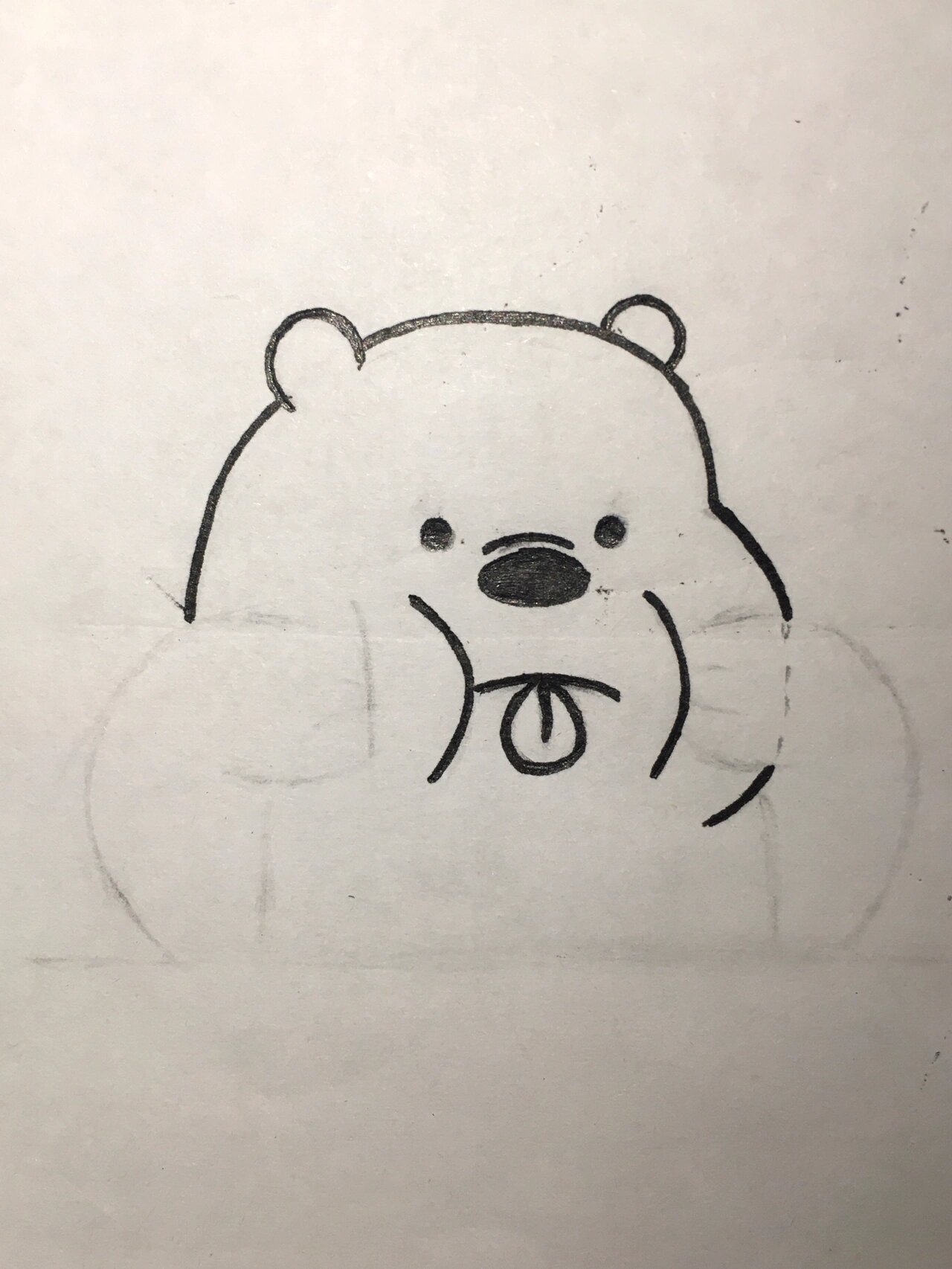 手残党学简笔画附教程99吐舌头的白熊93697615 手残党每天