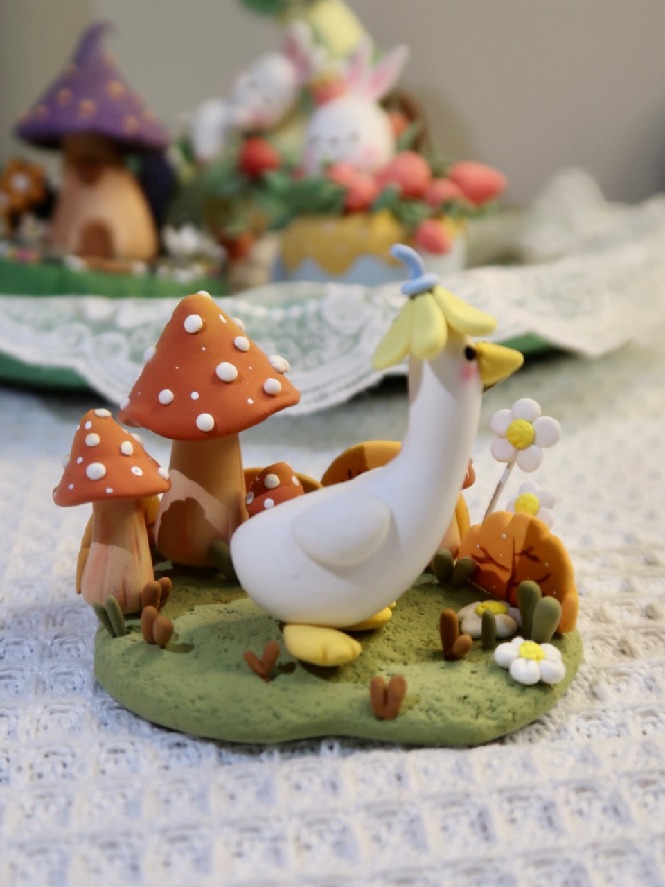 治愈粘土手工 迷失鸭鸭 超轻粘土摆件diy 喜欢周末有一整天的时间来做