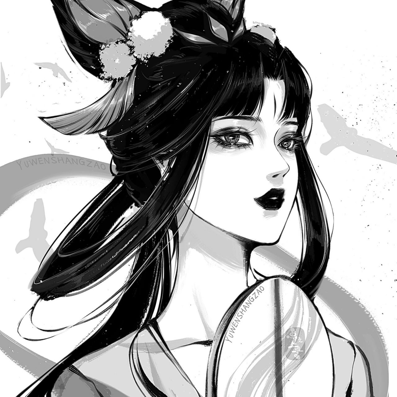 王者荣耀|黑白女头像 有你的本命嘛 画了呼声比较高的女英雄还有我的