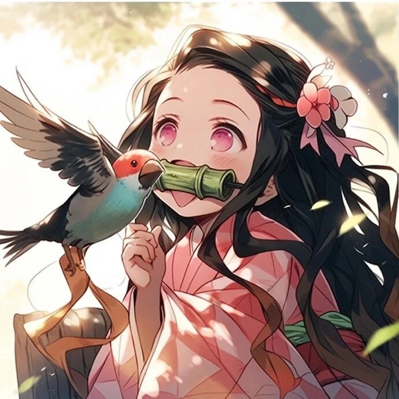 鬼灭之刃:祢豆子壁纸头像    祢豆子 可可爱爱,没有脑袋 鬼灭里你最