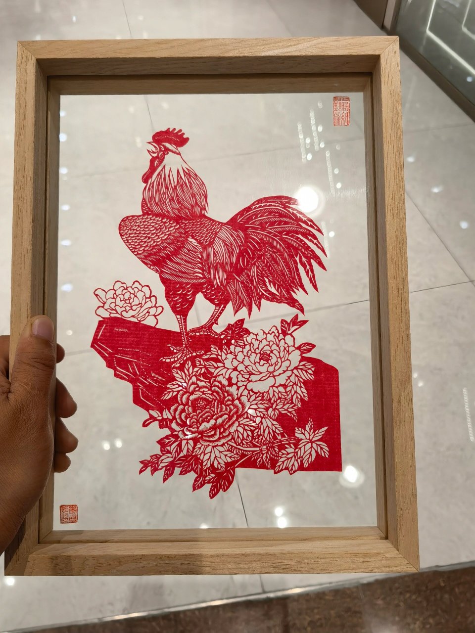 剪纸生肖鸡 大吉大利 花开富贵 室上大吉～#剪纸# #生肖鸡