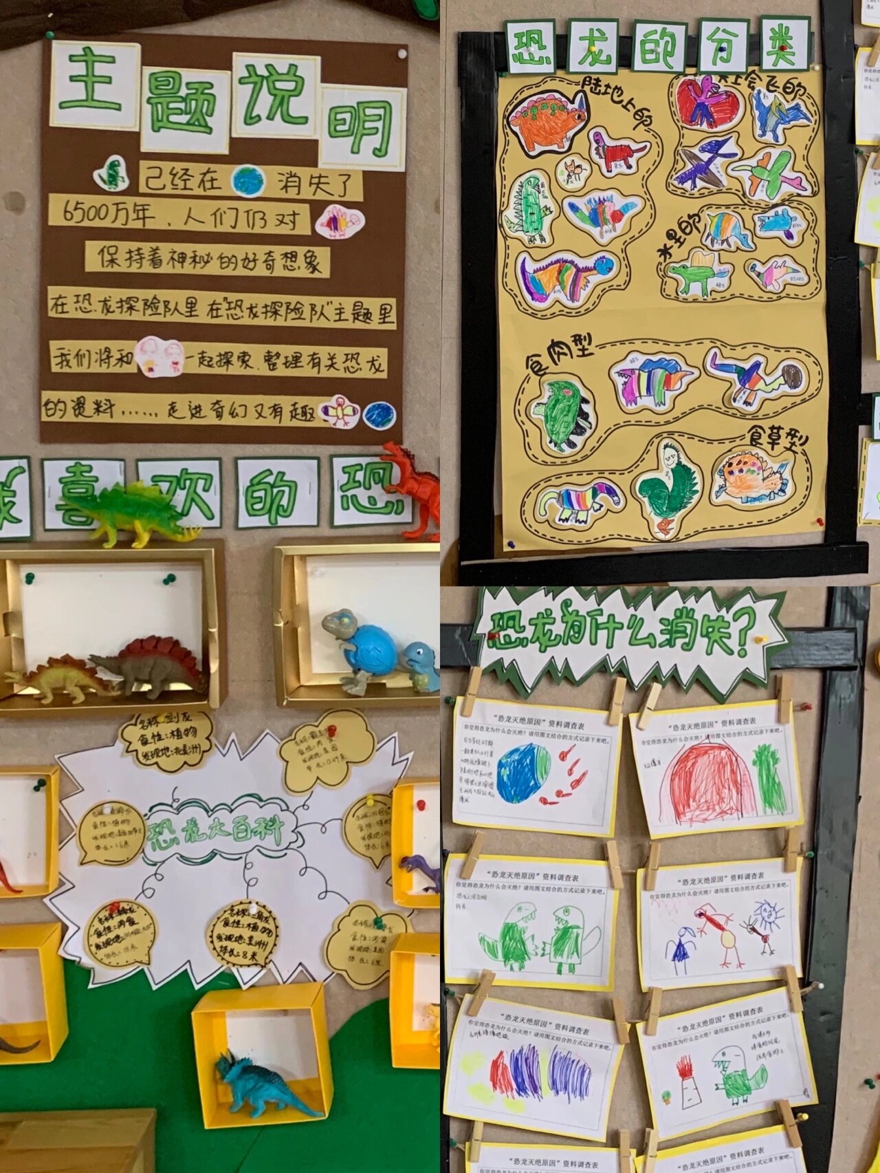 幼儿园主题墙环创《恐龙探险队》