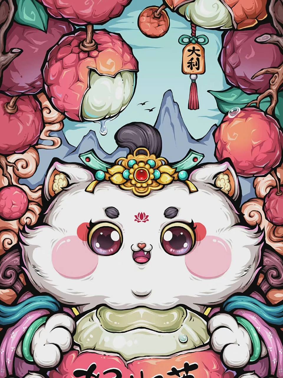 第二弹创意美术素材分享|国潮插画|手绘素材 真的太喜欢东来也的配色