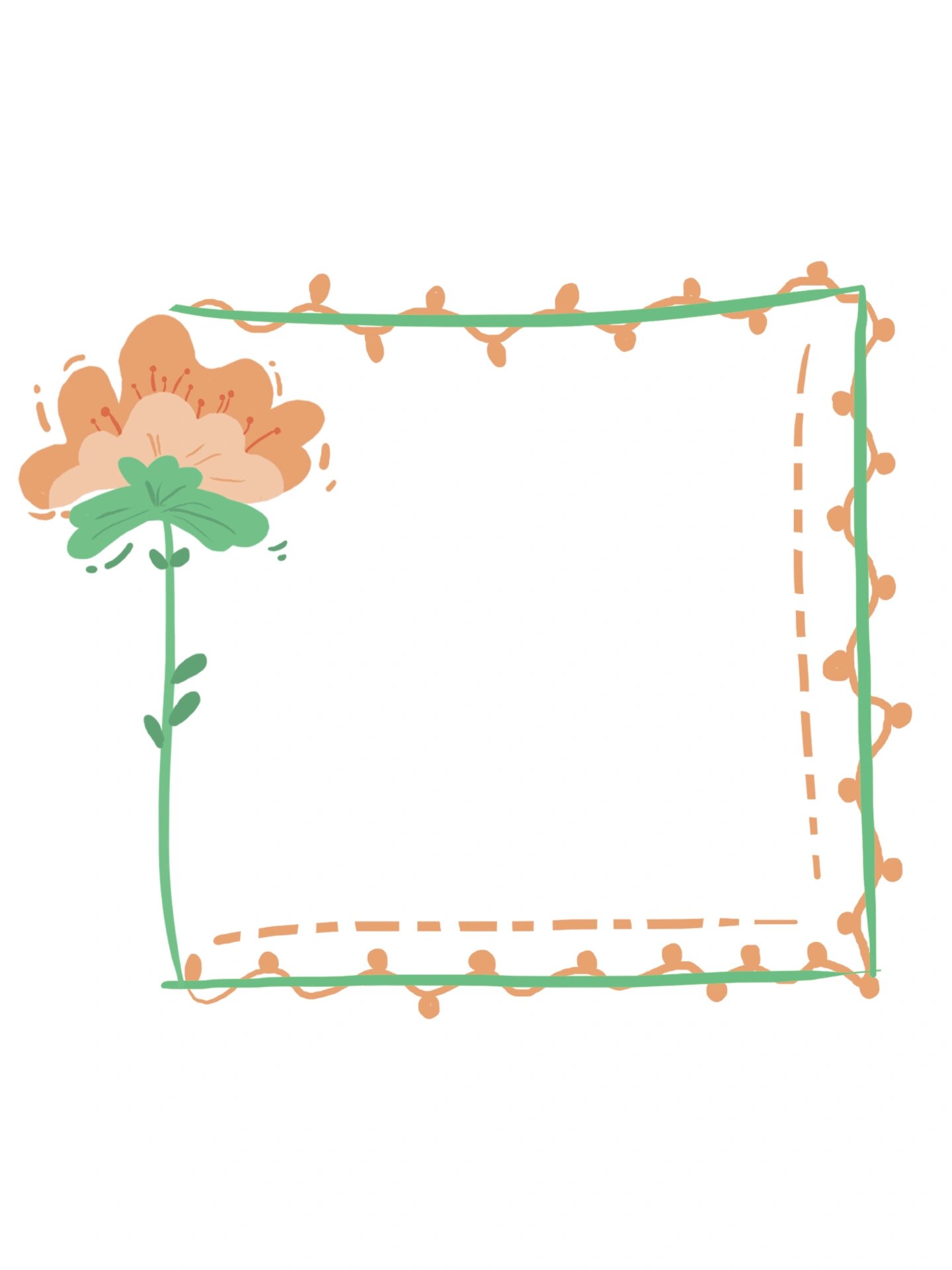 边框 |手帐风可爱花朵边框素材② 再分享一波手帐风小清新的免抠边框.