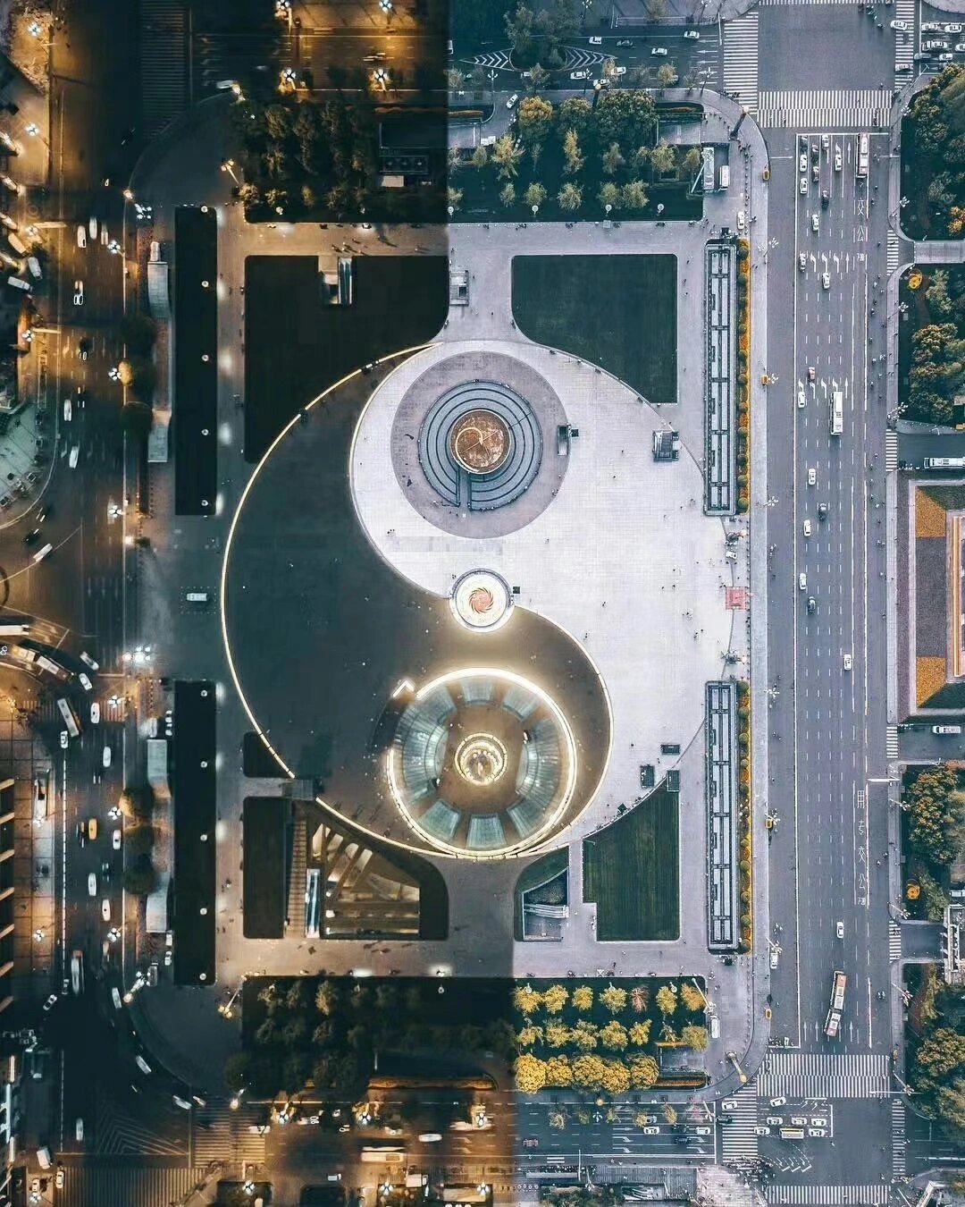 成都天府广场,为你呈现真正的太极