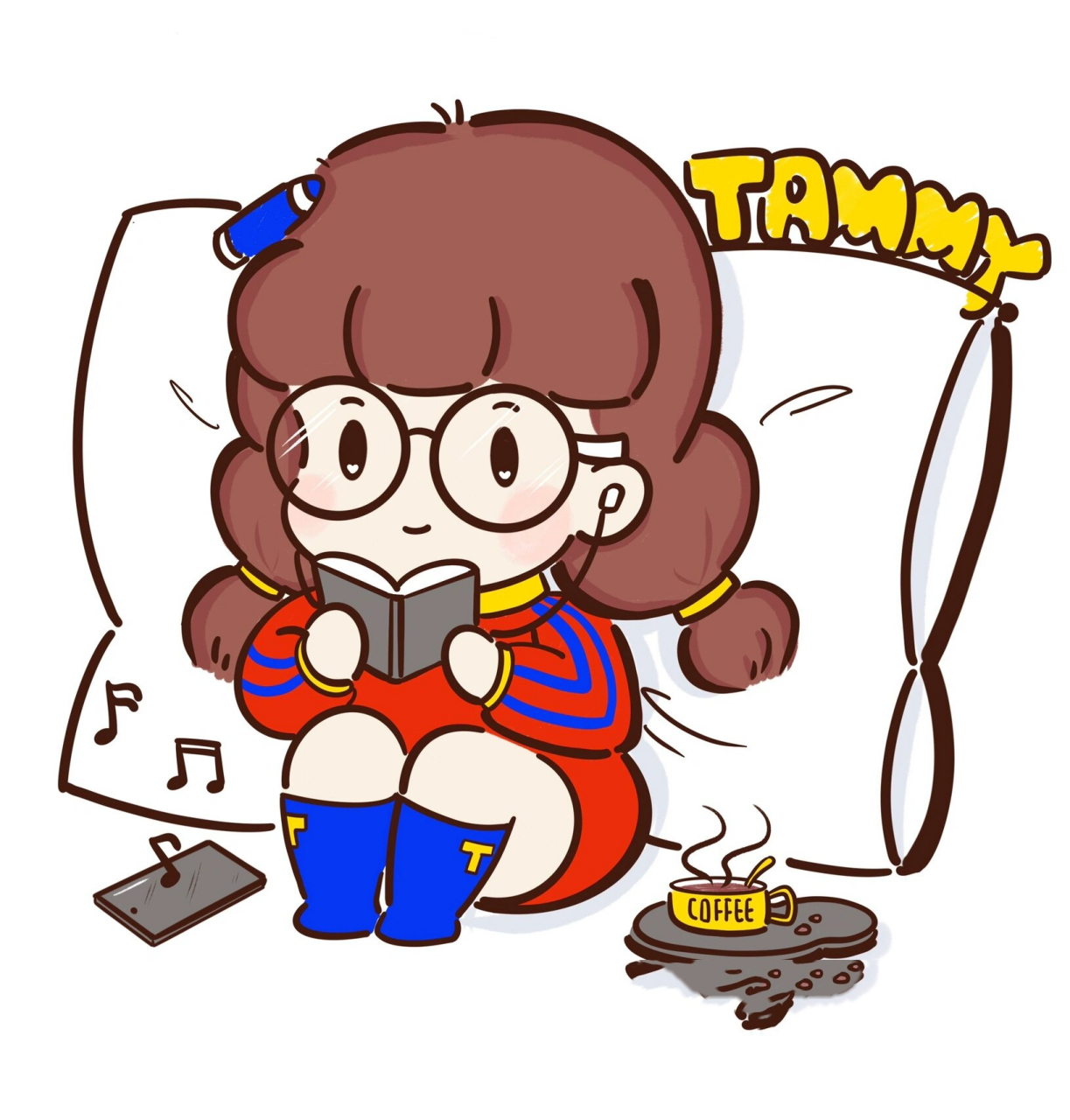 day30/100 笔刷:工作室笔 承蒙各位对《简笔画-自律女孩系列》的爱戴