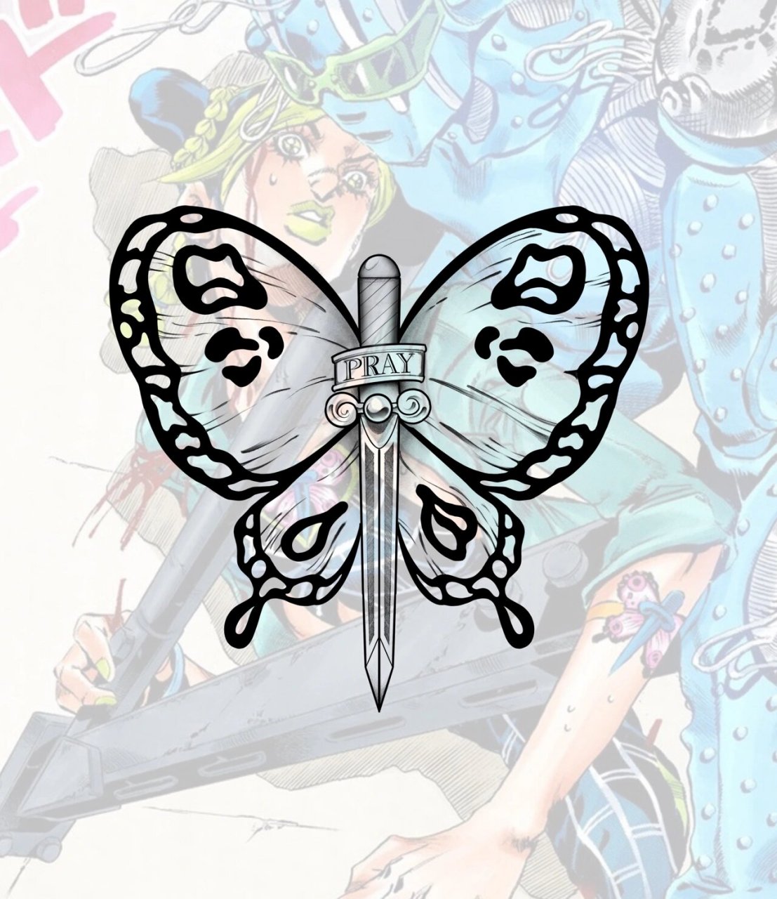 空条徐伦我的女神 蝴蝶纹身 空条徐伦 我的女神 为爱纹身 根本不疼