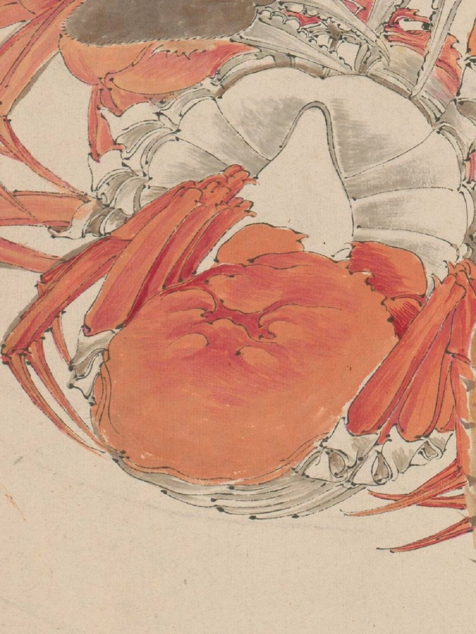 第149幅《菠萝菊蟹图》清(任伯年) 任颐(1840年-1895年),初名润,字伯