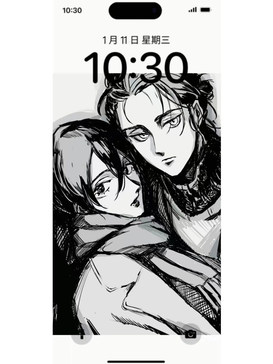 艾伦#三笠#锁屏壁纸#进击的巨人