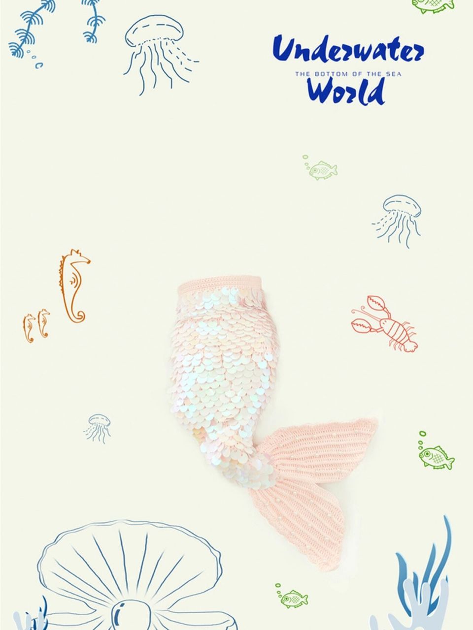 美人鱼背景素材|百日周岁女宝宝抠图素材 这次分享的是美人鱼素材图