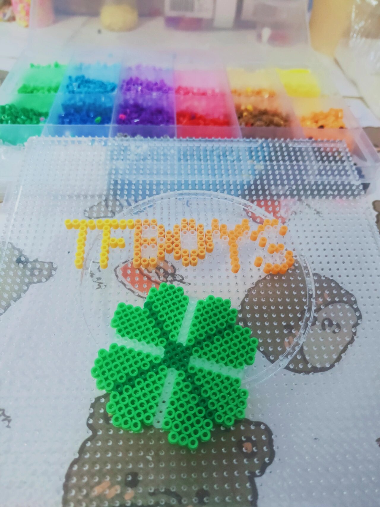 tfboys四叶草拼豆～ 拿捏应援🍀🍀🍀