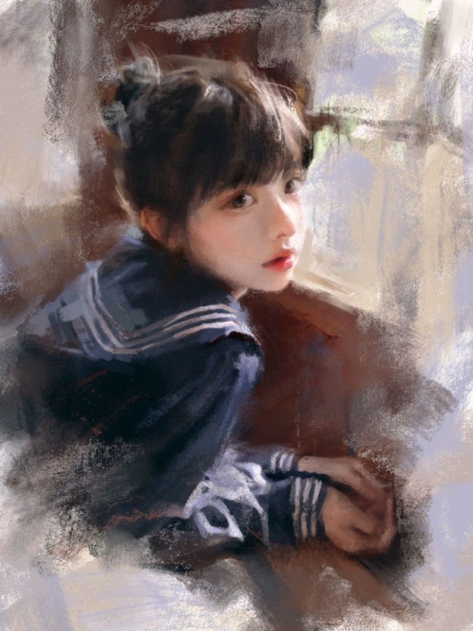 色粉画人物肖像画法