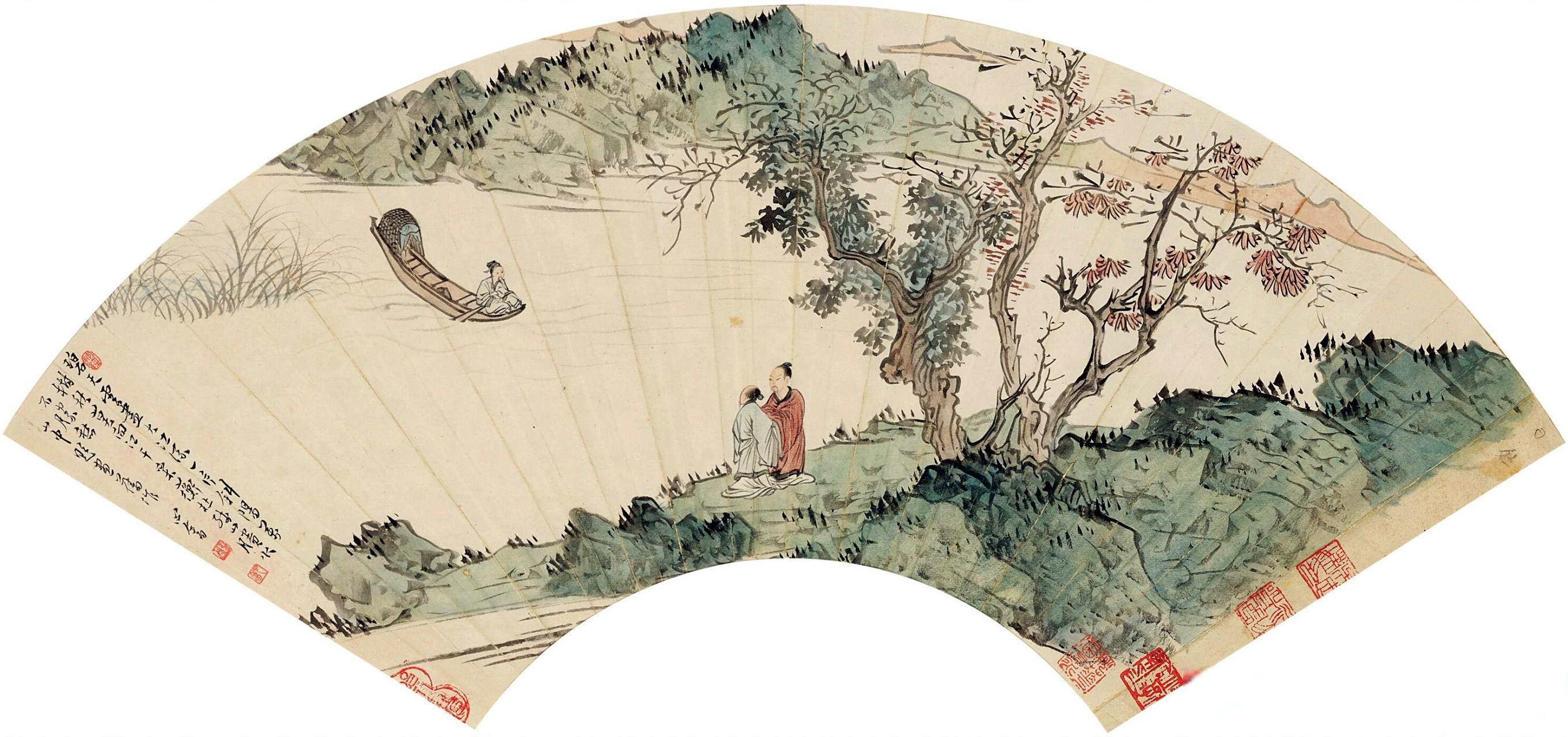 溥儒山水画扇面