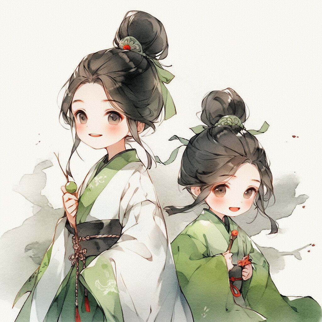 萌系古风||青与白|闺蜜头像