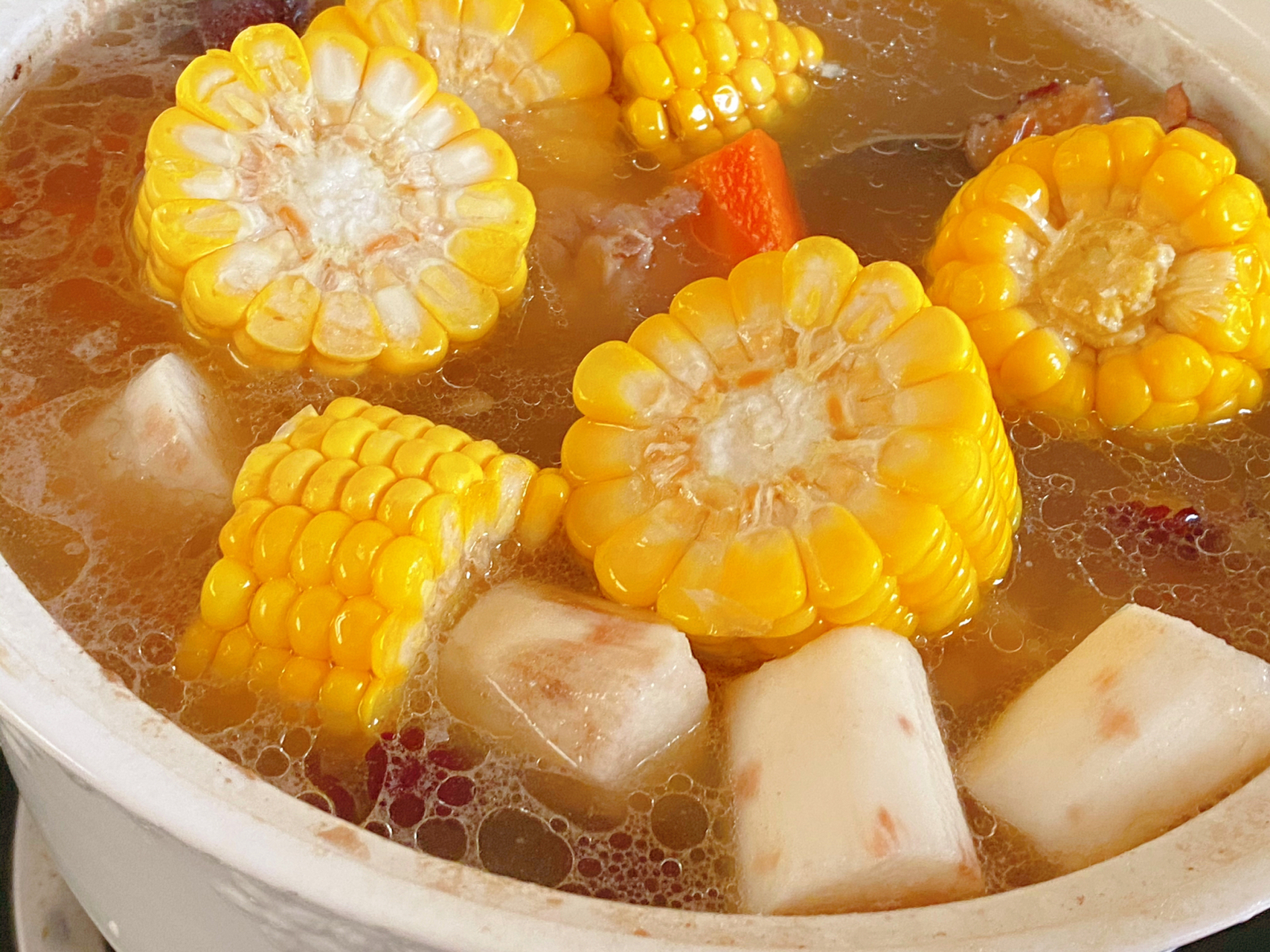 猪筒骨04山药玉米胡萝卜09营养汤(家常 猪筒骨04700克(也可以用