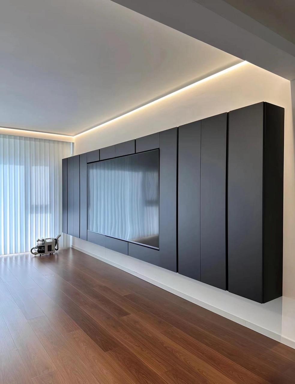 2024高颜值极简电视柜背景墙,新家装修.