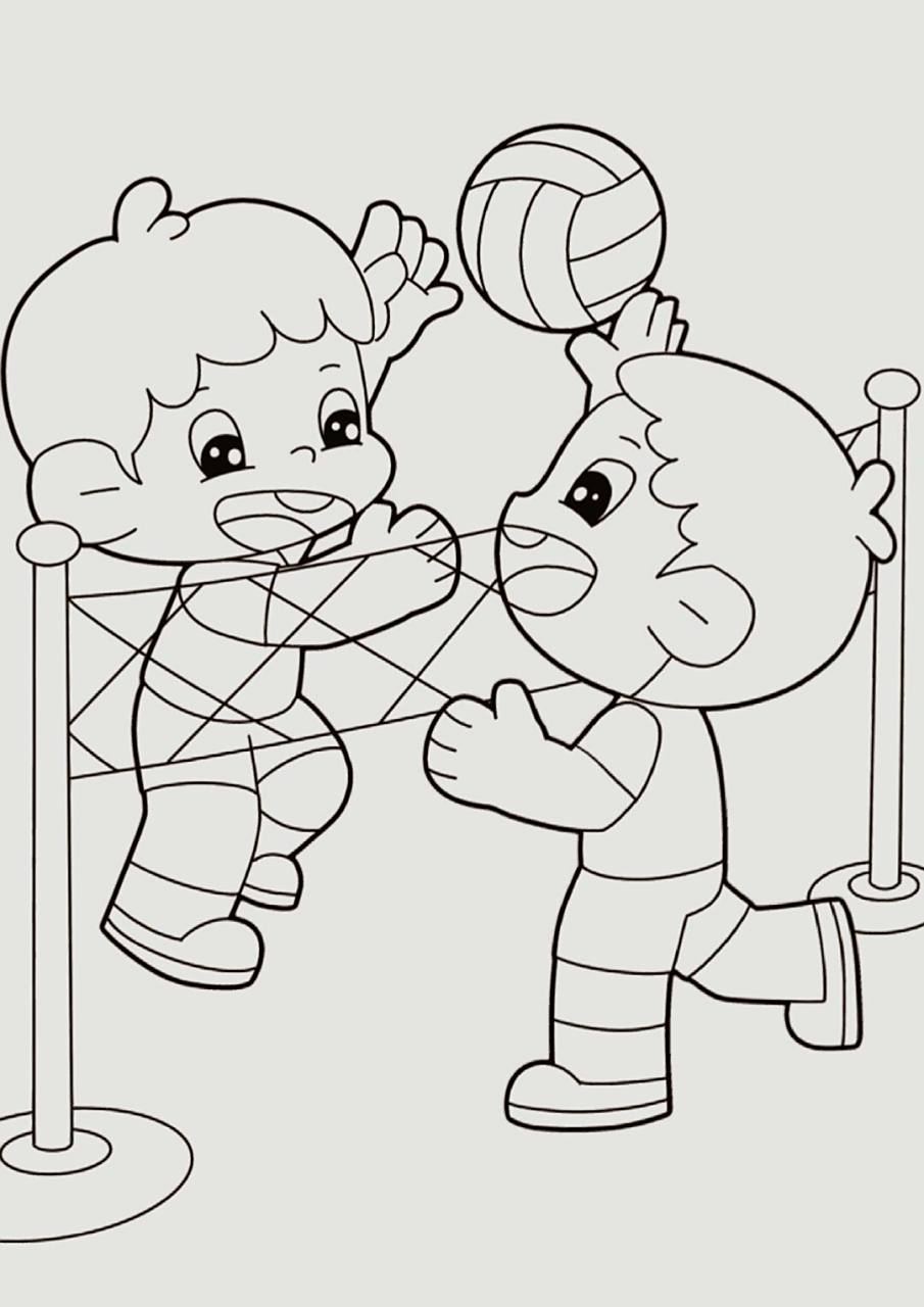 儿童主题画|《打排球》|幼师简笔画