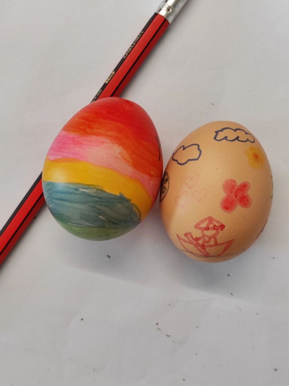 彩蛋绘画幼儿园小学作业小任务 用彩蛋绘画立夏主题,第二张是用真鸡蛋