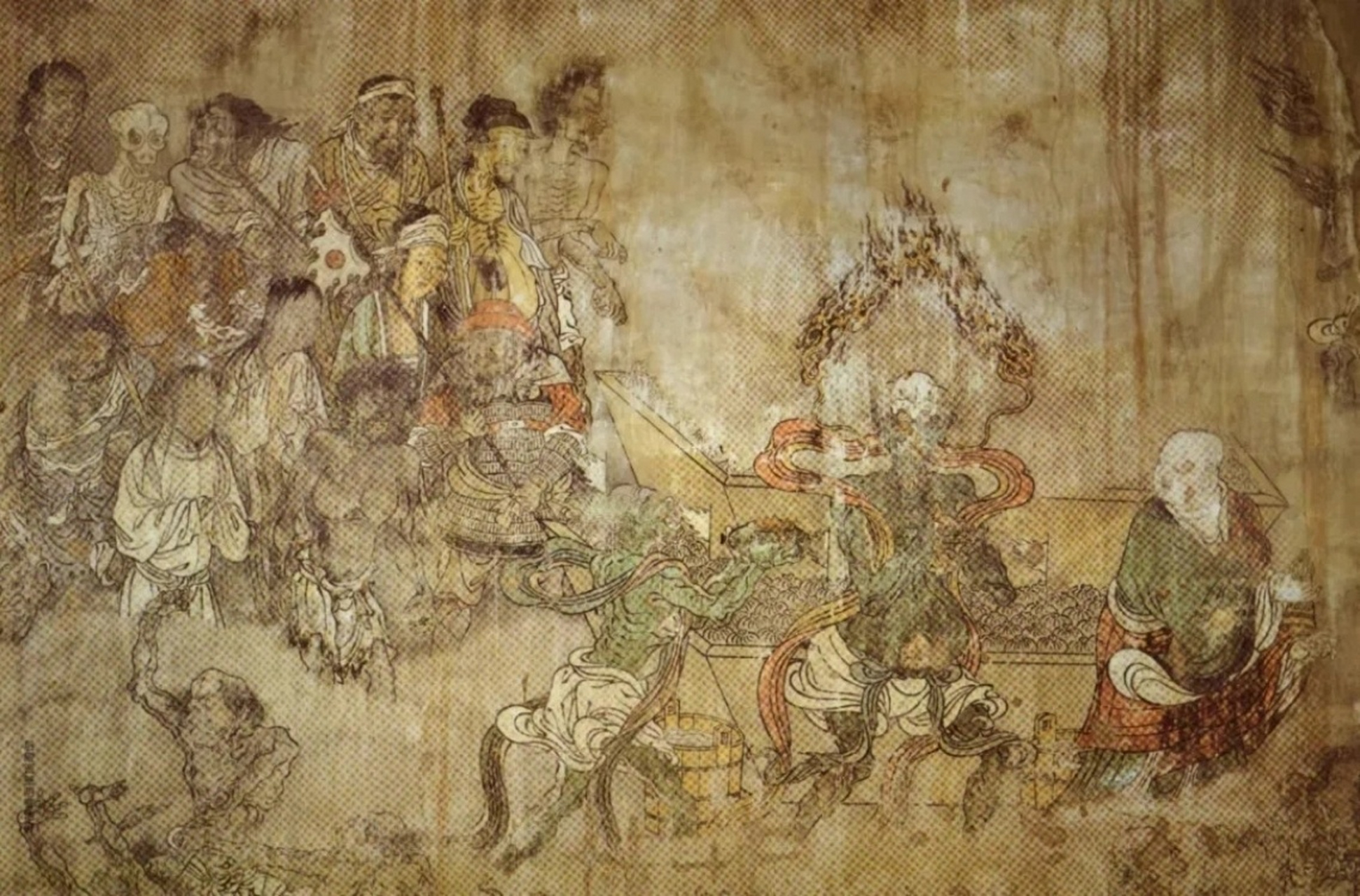 水陆壁画,这是位于稷山青龙寺的笔画,而青龙寺则是在稷山县稷峰镇马村