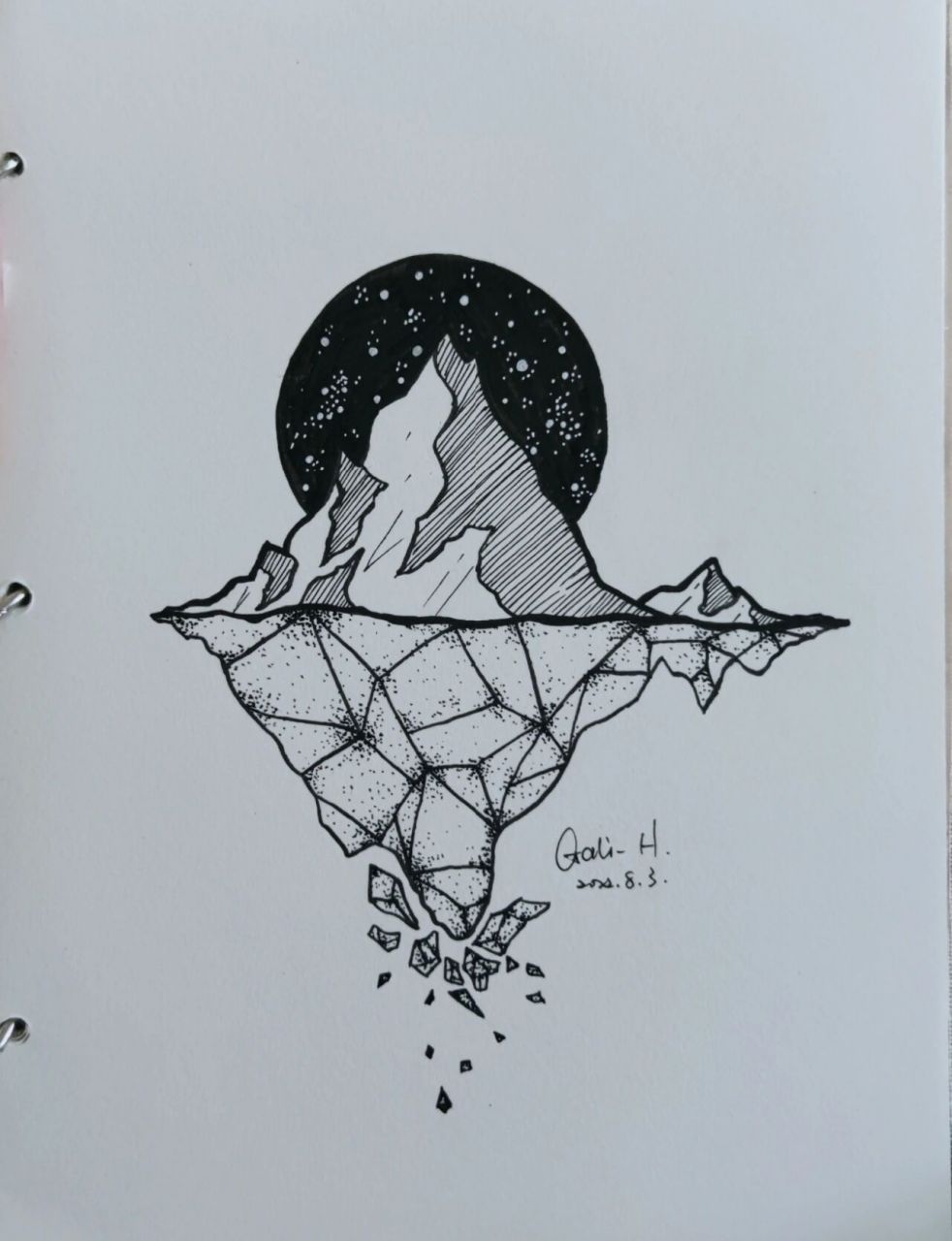 【天空之城黑白简笔画】手绘线描插画 为了防止我下个月又乱花钱,我