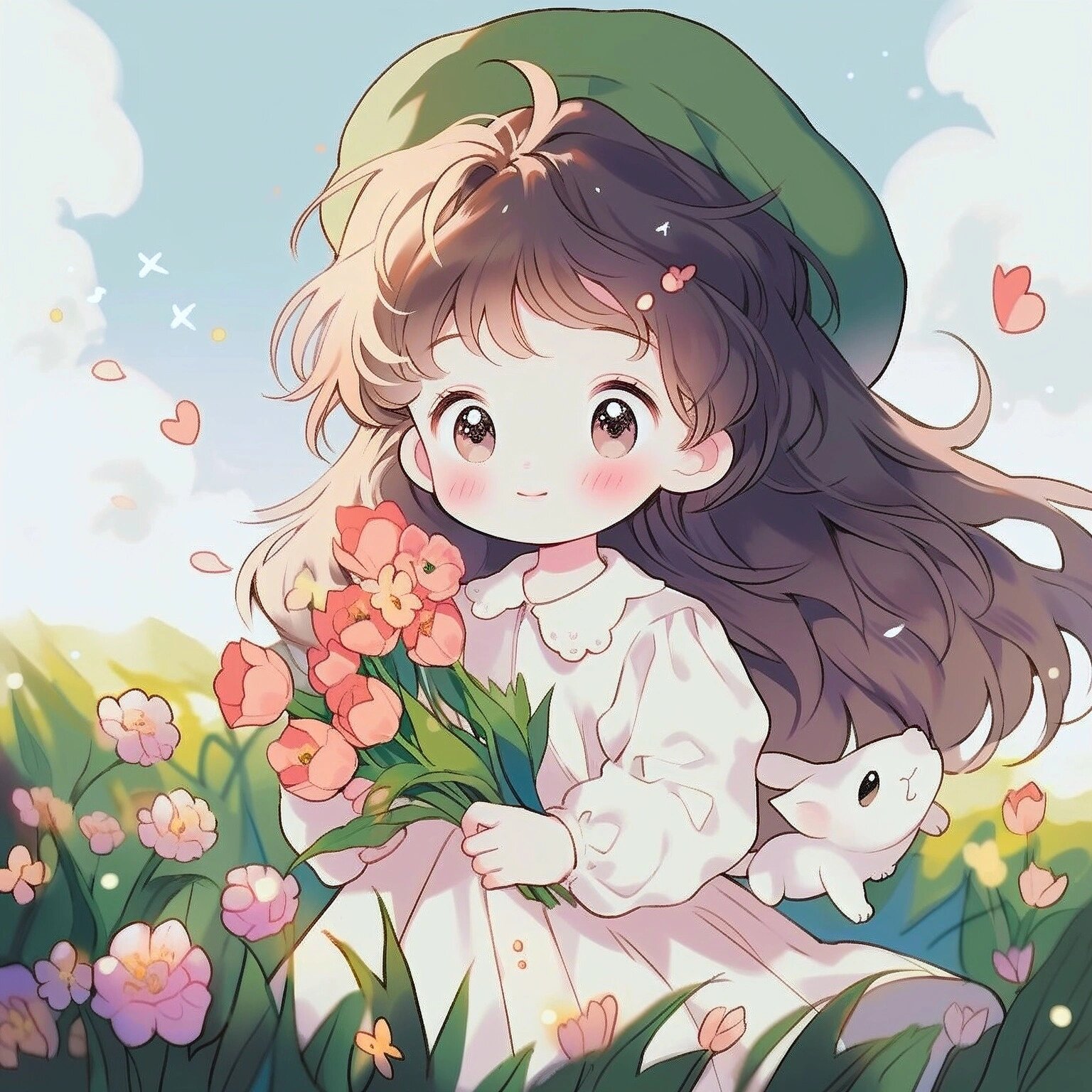 女生头像‖手捧鲜花的女孩