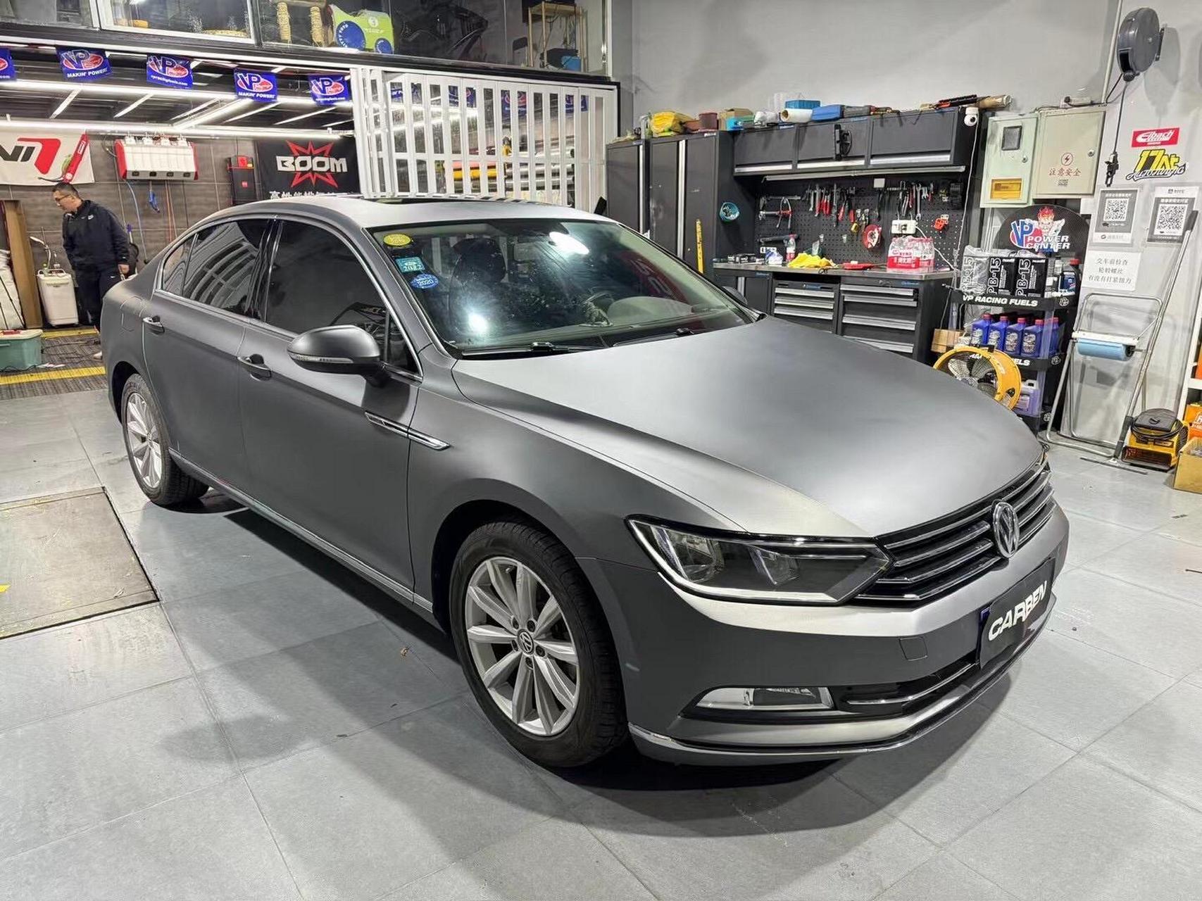 珍珠金属灰车身改色贴膜 迈腾改装 改色膜案例分享