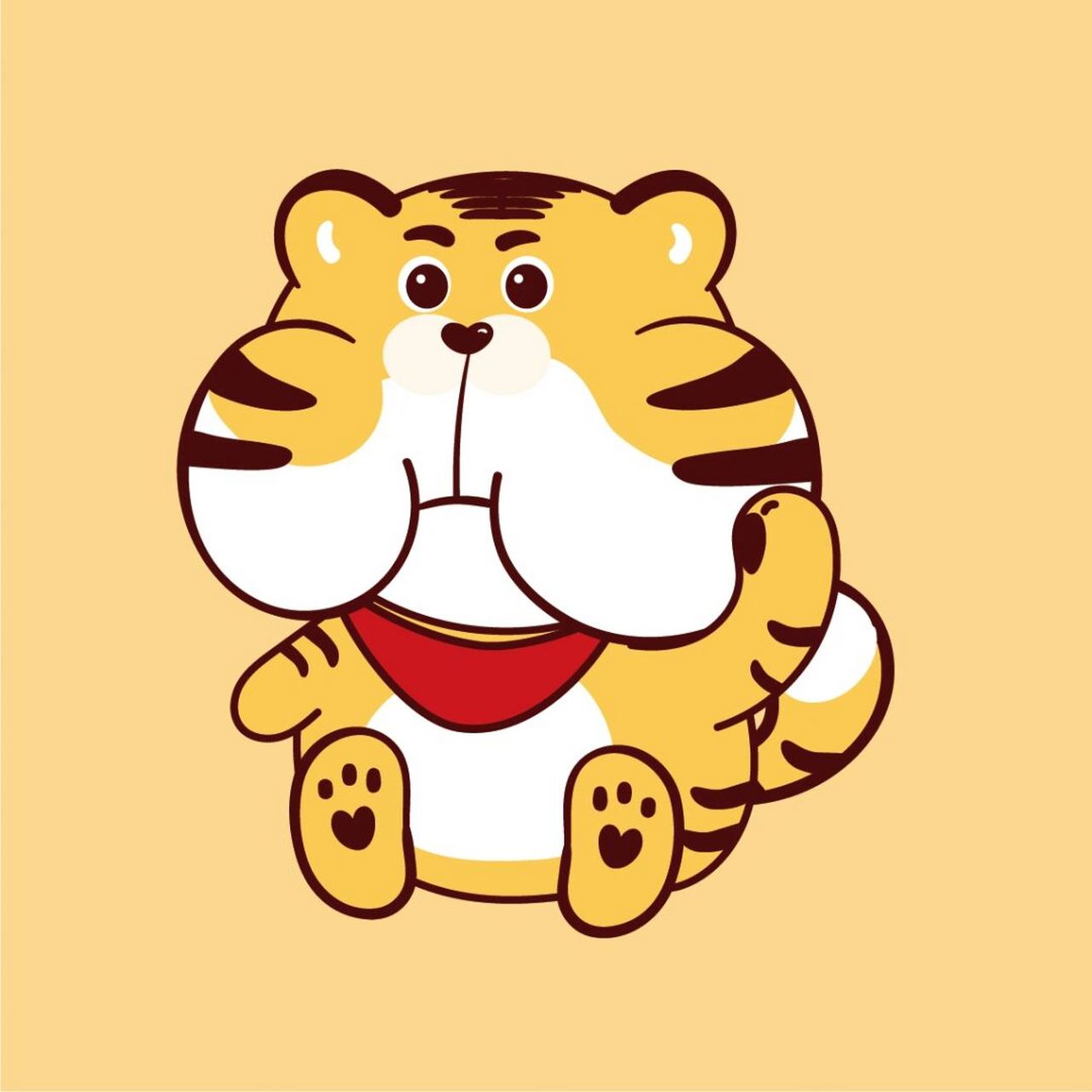 虎小宝卡通可爱形象设计插画贴纸胶带套装 虎小宝——微信表情包可