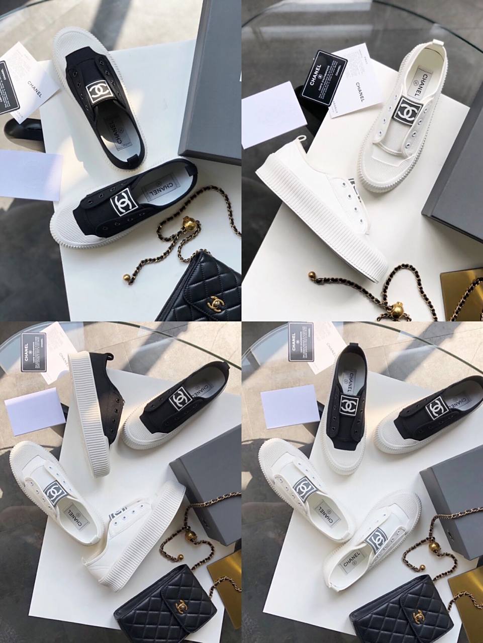 chanel帆布鞋 帆布一脚蹬厚底款】chanel/香奈儿百搭四季鞋?