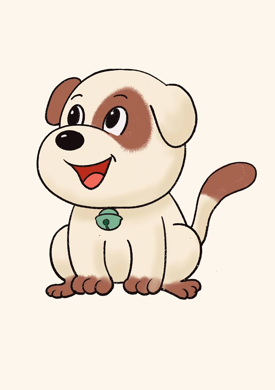 58小狗 快乐狗狗画法 简笔画 插画