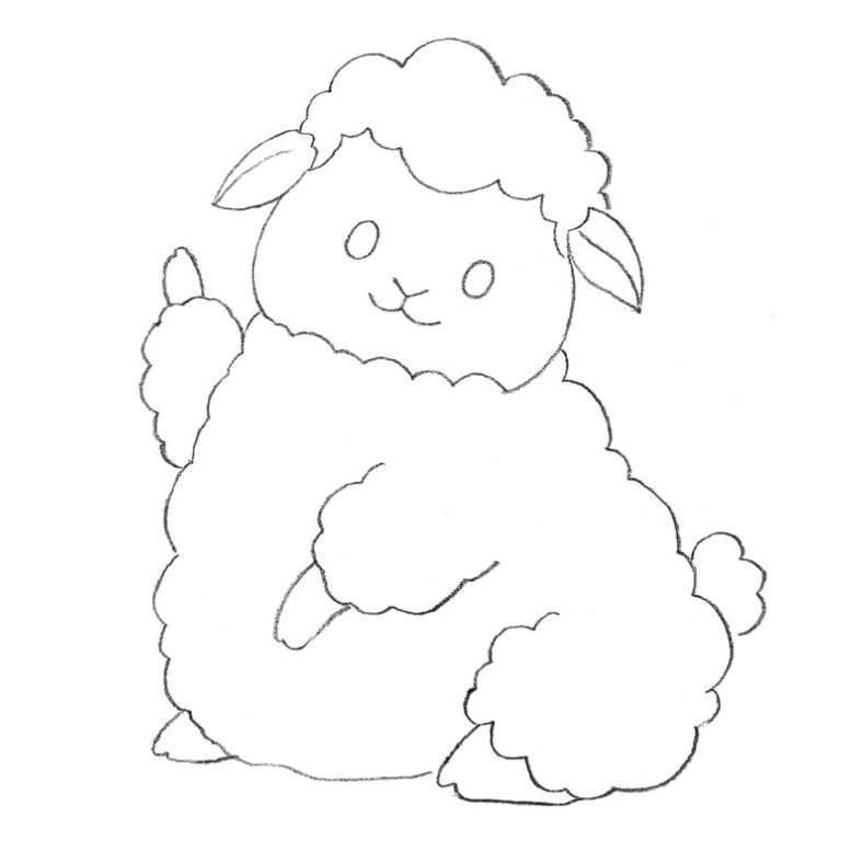 铅笔素描教程-呆萌小动物-卖萌小羊