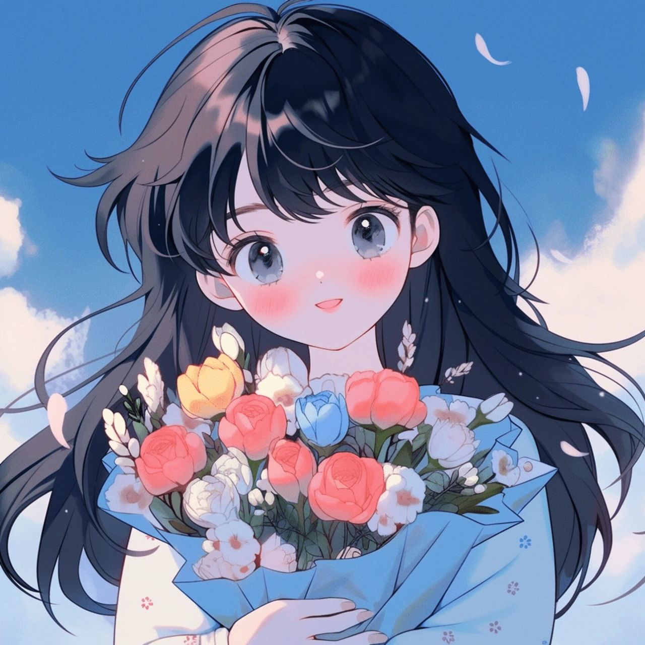 情头/捧花女孩男孩