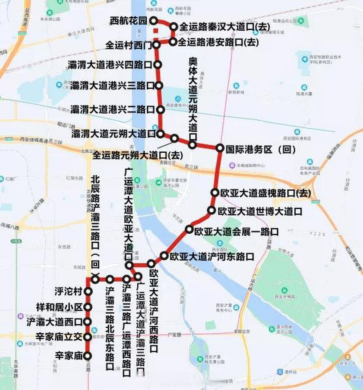 西安824公交站的线路图图片