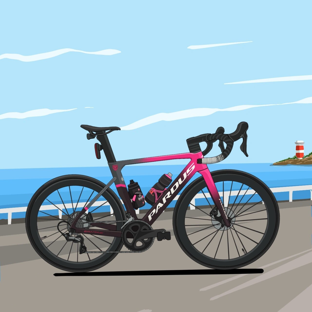 自行车头像手绘